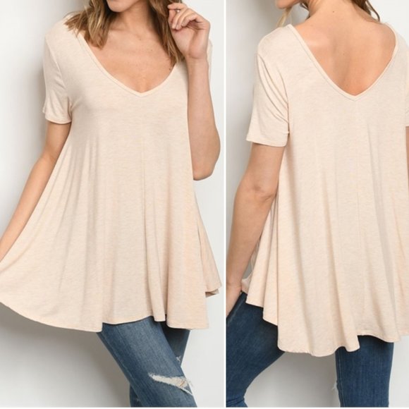 Trend Setter Diva Boutique Tops - CREAMY PEACH SWING FLOW TOP!